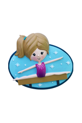 3" Gymnast With Stars Customizable Ornament
