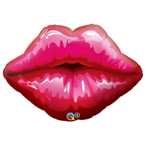 Foil Balloon Big Red Kissey Lips