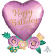 Birthday Satin Heart Foil Balloon