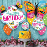 Foil Balloon Colorful Birthday Butterfly Frame