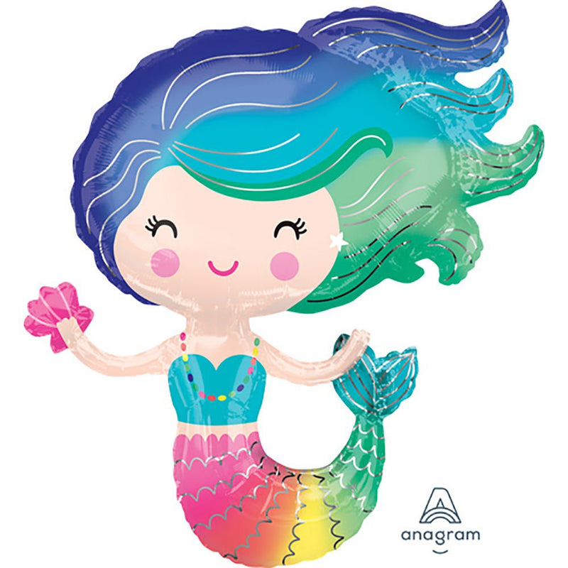 Mermaid Foil Balloon 30 Inch Colorful