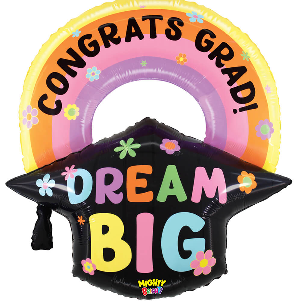 Graduation Balloon Congrats Grad Dream Big Pastel