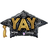 Graduation Foil Balloon 30 Inch Grad Cap Words