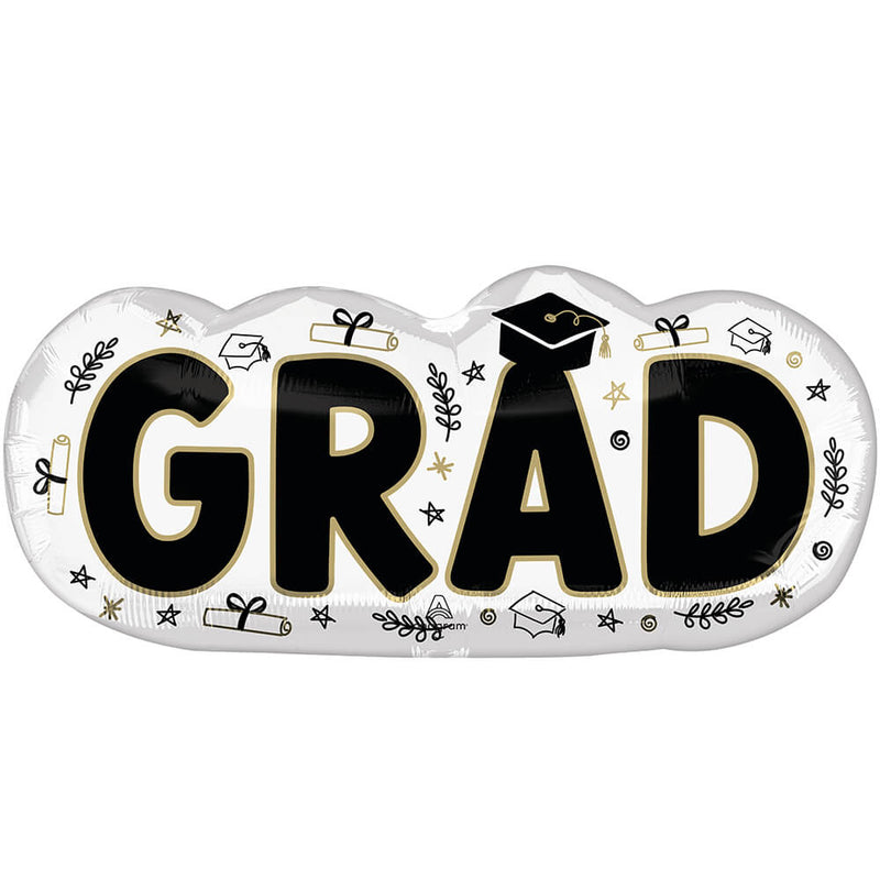 Graduation Foil Balloon 30 Inch Sketched Impressions