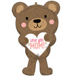 Foil Balloon Love You Mom Bear