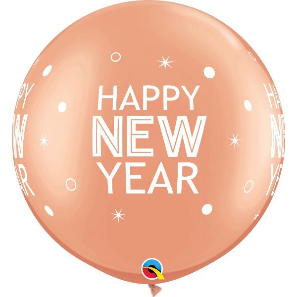 Latex Balloons New Year Sparkles & Dots Rose Gold