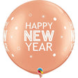 Latex Balloons New Year Sparkles & Dots Rose Gold