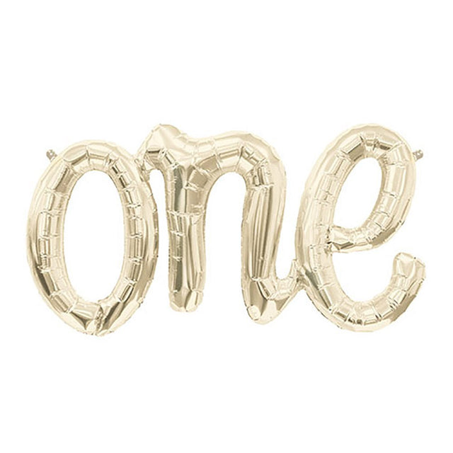 Foil Balloon 30 Inch One Script White Gold