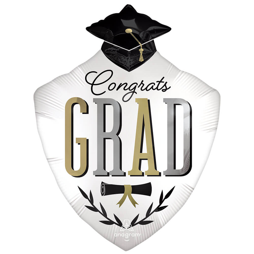 Graduation Foil Balloon 30 Inch Caps Off