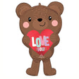 Foil Balloon 30 Inch Satin Love Bear