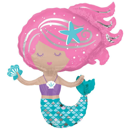 Mermaid Foil Balloon 30 Inch Shimmering