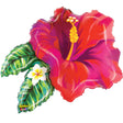 Plastic Balloon Tropical Flower Red