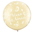 Latex Balloons 30 Inch Vivan Los Novios Roses & Butterflies