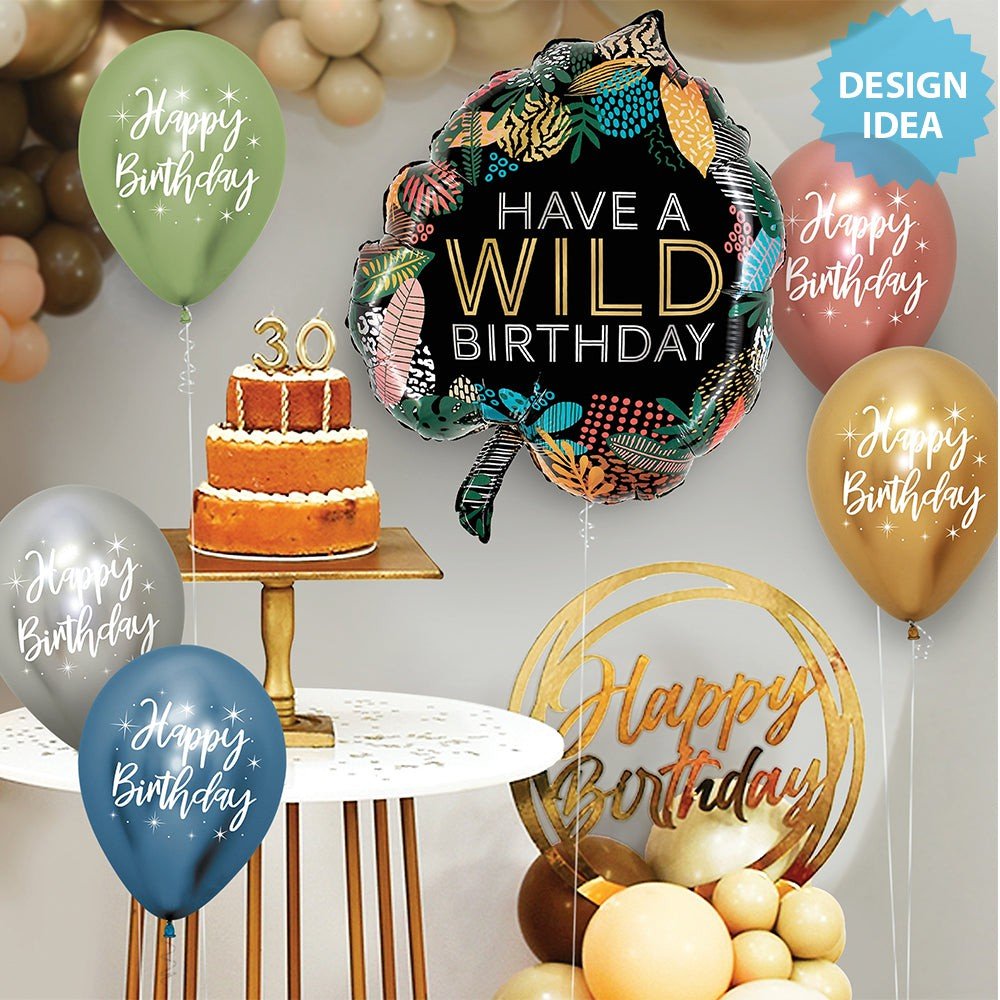 Foil Balloon Wild Birthday Tropical Leaf
