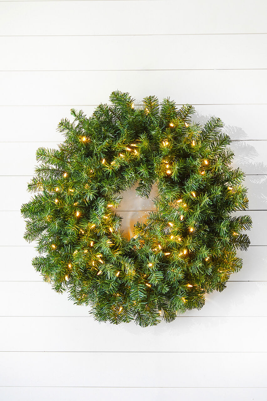 Norway Pine Wreath 30 Inch LED Prelit Christmas Holiday Door Decor