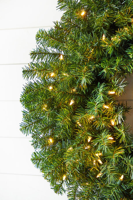 Norway Pine Wreath 30 Inch LED Prelit Christmas Holiday Door Decor