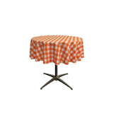 30" Round Tablecloth Polyester Poplin Fabric - Checkered, White & Lime, 30" Diameter (1 Piece)