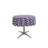 30" Round Tablecloth Polyester Poplin Fabric - Checkered, White & Lime, 30" Diameter (1 Piece)