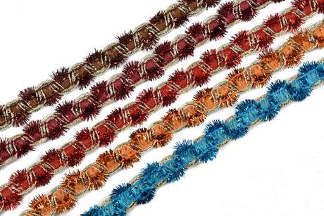 Tinsel Fiber Trim Multi-Color Christmas
