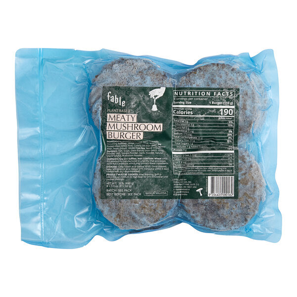Fable Plant-Based Shiitake Mushroom Burger 3.88 oz. - 40/Case