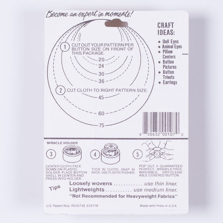 Maxant Button Cover Kit - Size 75 - 1.875"