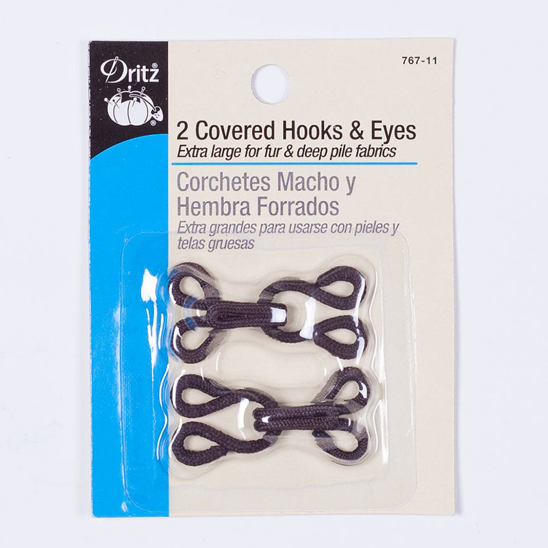 Dritz Brown Covered Hook & Eyes - 2 Ct