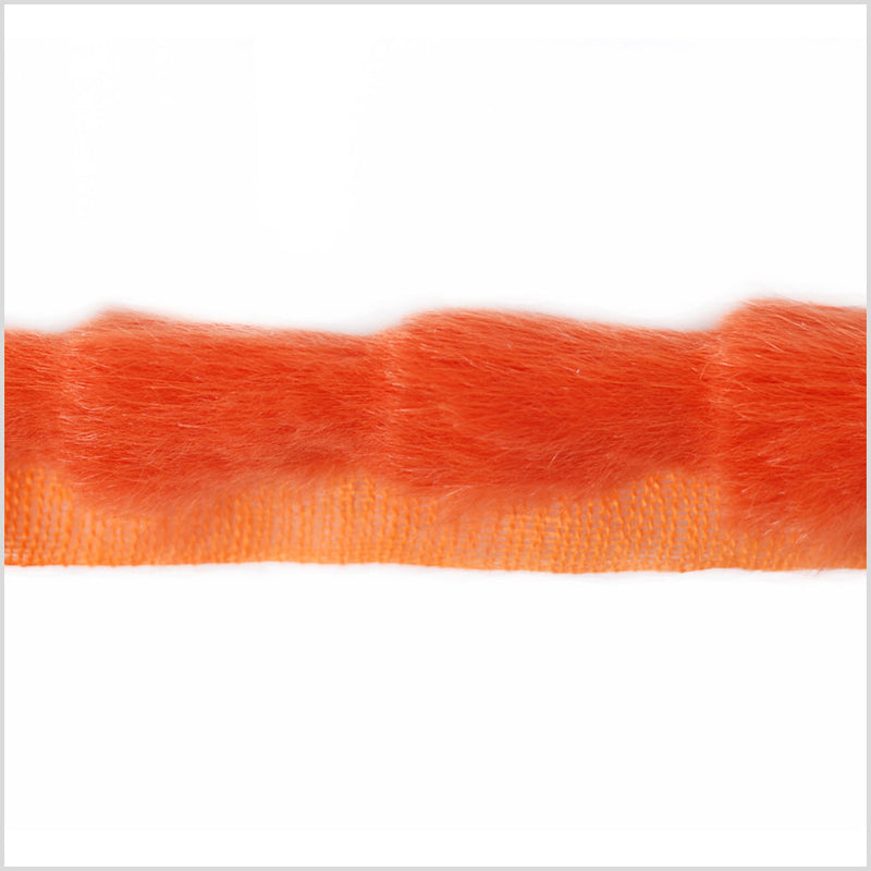 Orange Rabbit Fur Trim
