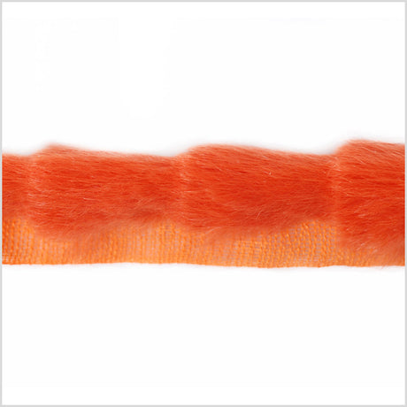 Orange Rabbit Fur Trim