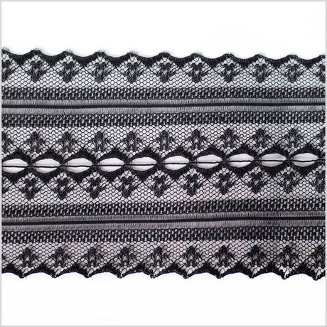 Black Sheer Lace Trimming - 3.25"