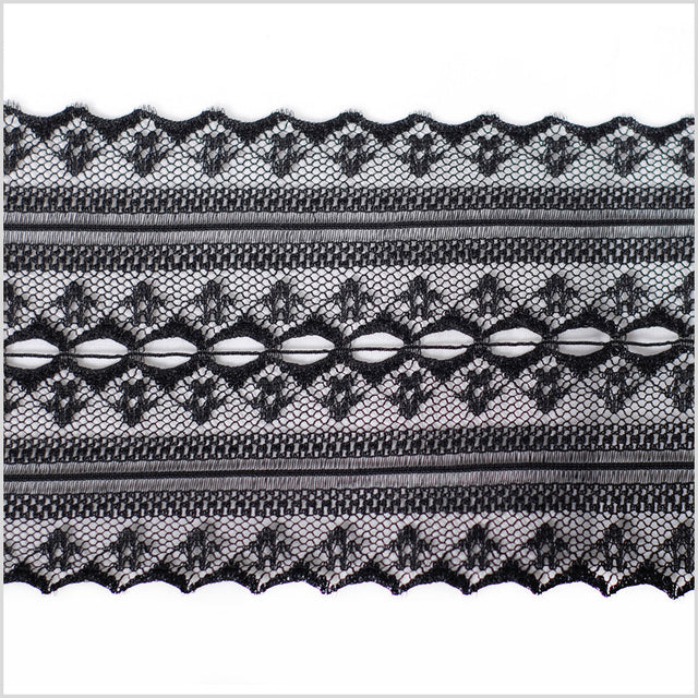 Black Sheer Lace Trimming - 3.25"