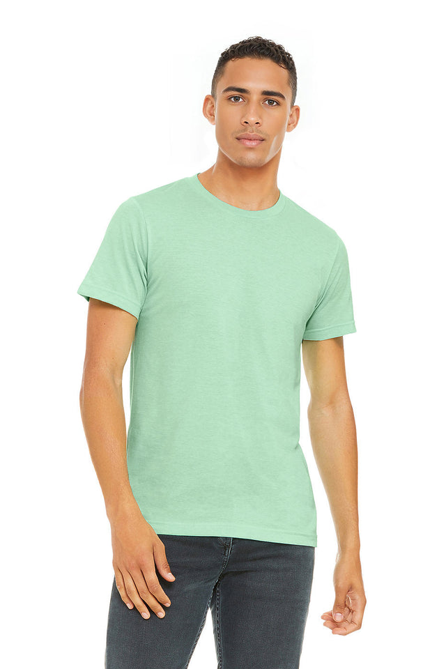 Bella Canvas 3001 Airlume Cotton T-Shirt Fabric - Mint, Crewneck, Unisex, 32 Single, 4.2 Oz, Adult Round Neck (1 Piece)