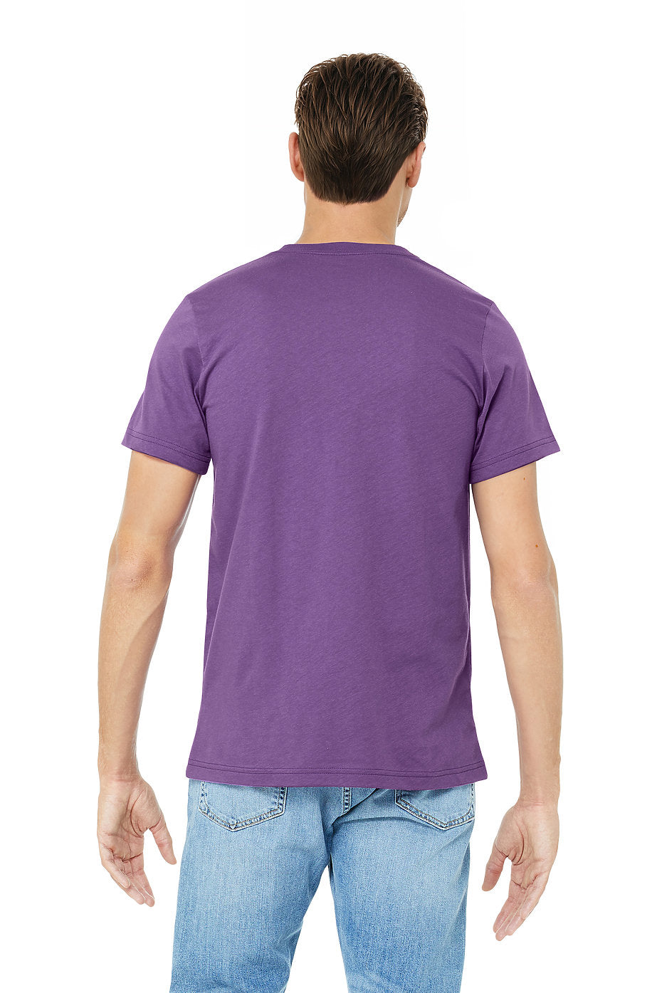 Bella Canvas 3001 Airlume Cotton T-Shirt - Team Purple, Crewneck, Unisex, 32 Single, 4.2 Oz, S-3XL (1 Piece)