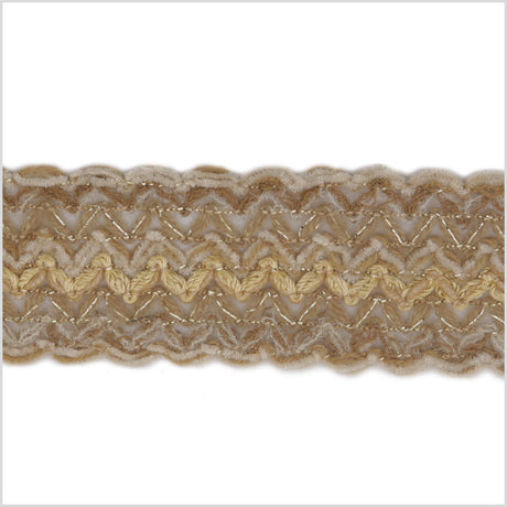 Dark Beige Metallic Braid