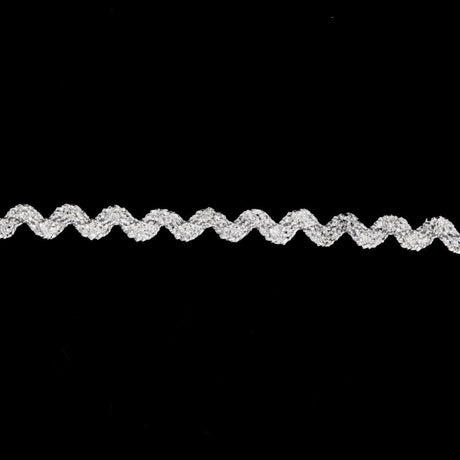 0.25" Metallic Silver Ric Rac Trim