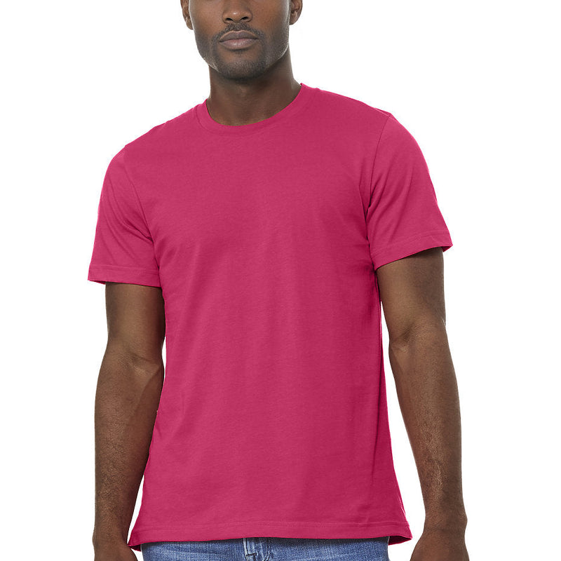 Bella Canvas 3001 Airlume Combed And Ring-Spun Cotton Fabric - Fuchsia, Crewneck, Unisex, 32 Single, 4.2 Oz (1 Unit)