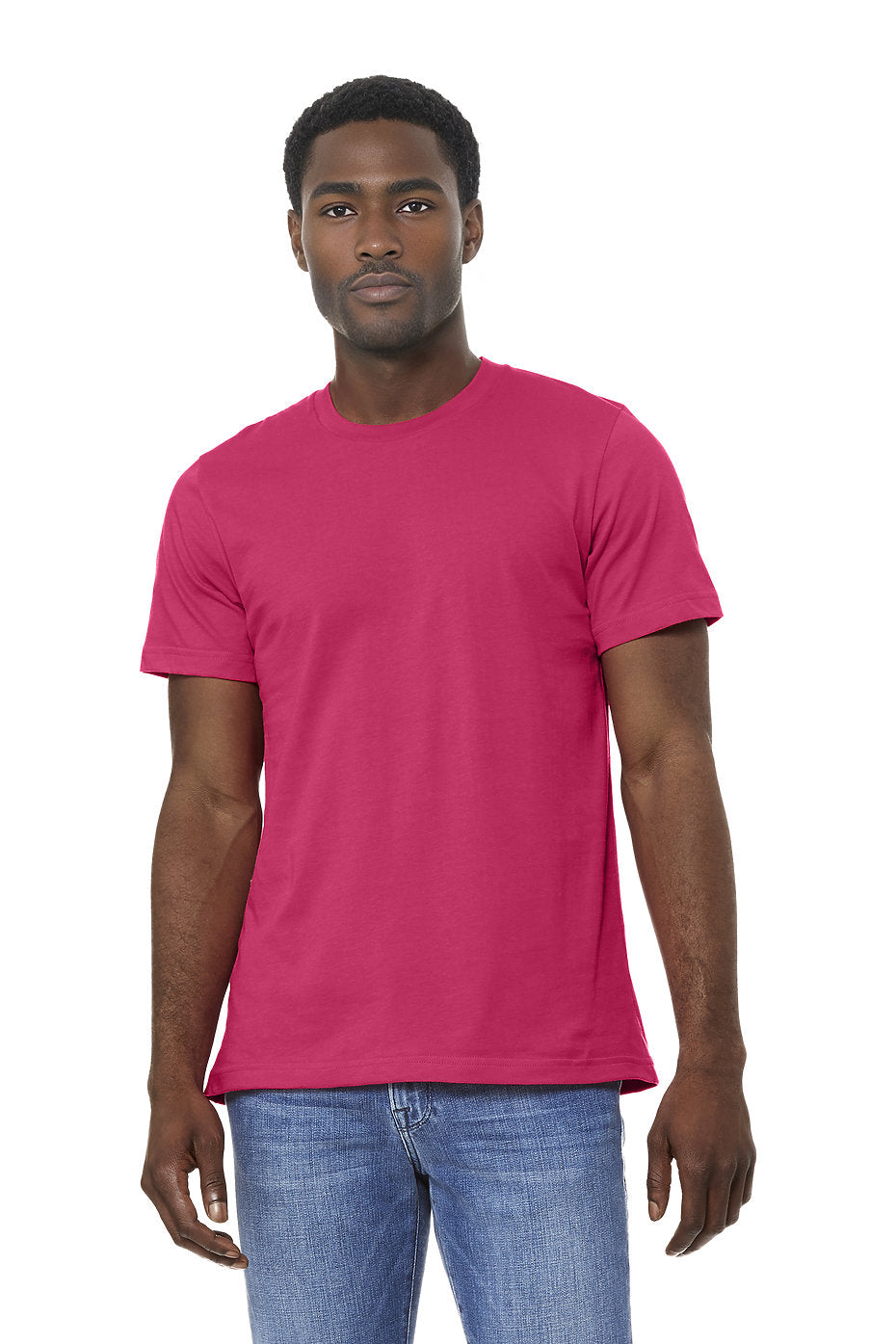 Bella Canvas 3001 Airlume Combed And Ring-Spun Cotton Fabric - Fuchsia, Crewneck, Unisex, 32 Single, 4.2 Oz (1 Unit)