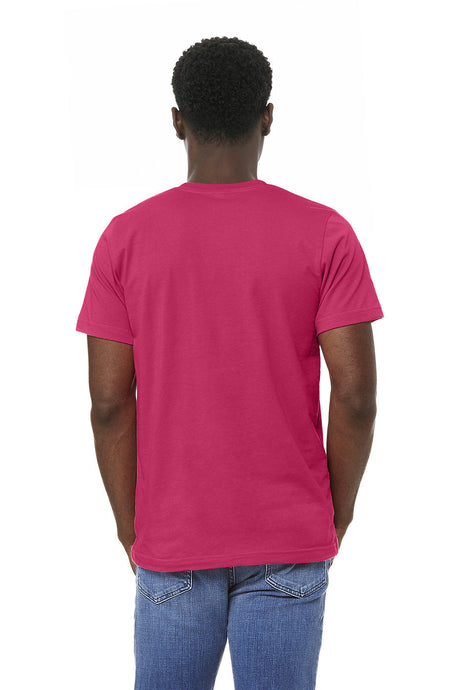 Bella Canvas 3001 Airlume Combed And Ring-Spun Cotton Fabric - Fuchsia, Crewneck, Unisex, 32 Single, 4.2 Oz (1 Unit)