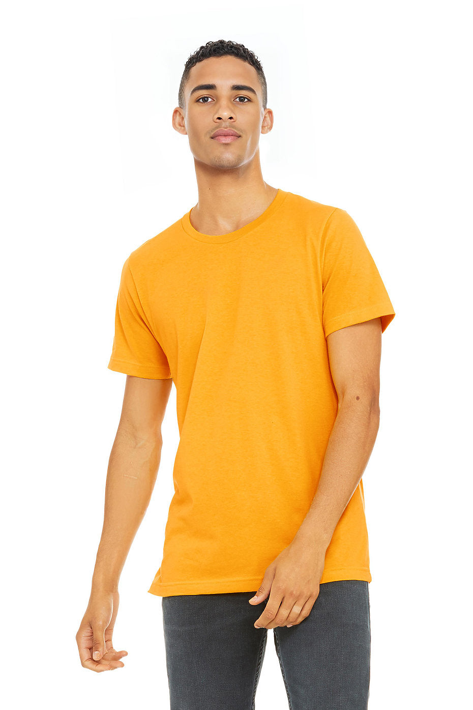 Bella Canvas 3001 Cotton T-Shirt Fabric - Gold, Crewneck, Unisex, 32 Single, 4.2 Oz (1 Piece)
