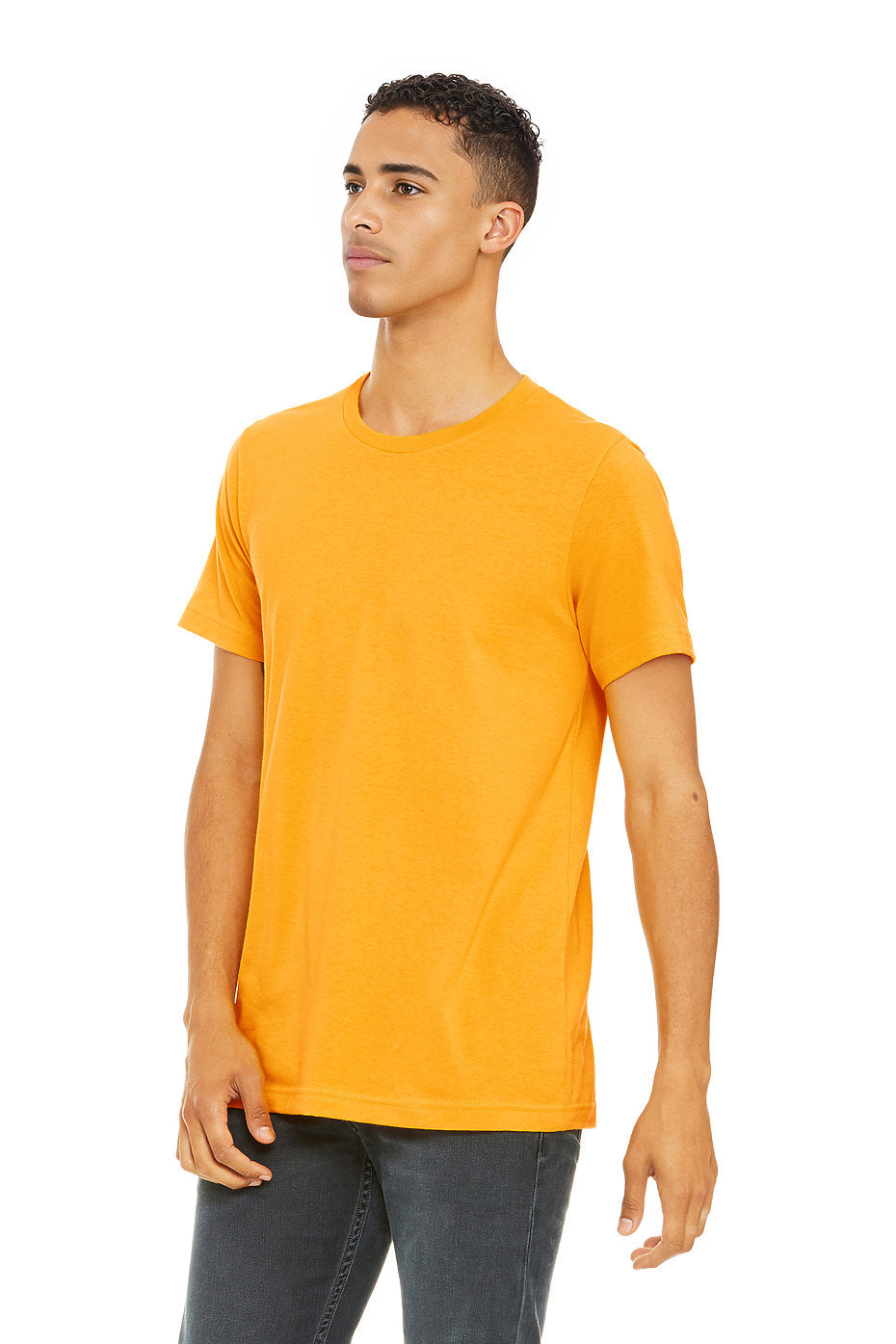 Bella Canvas 3001 Cotton T-Shirt Fabric - Gold, Crewneck, Unisex, 32 Single, 4.2 Oz (1 Piece)