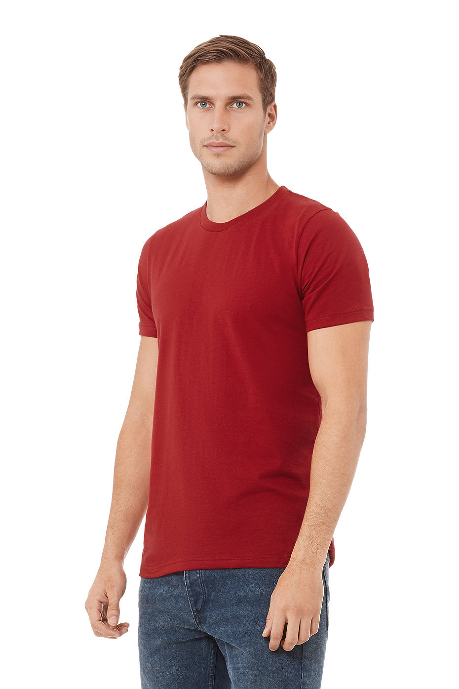 Bella Canvas 3001 Airlume Combed And Ring-Spun Cotton Fabric - Canvas Red, Crewneck, Unisex, 32 Single, 4.2 Oz (1 Unit)