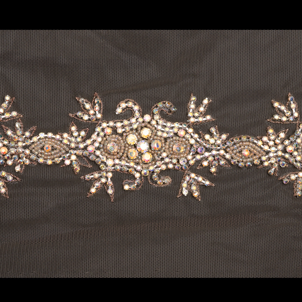 Silver/Champagn Fancy Beaded Trim
