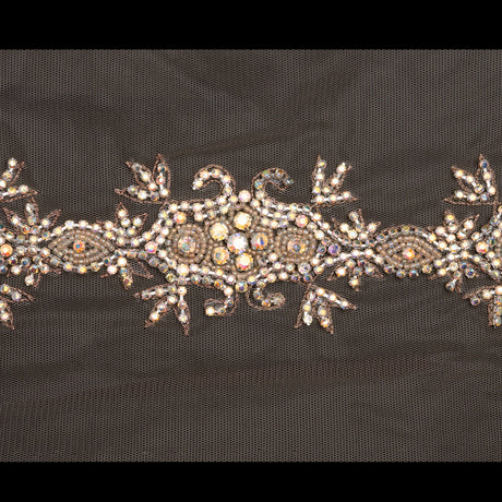 Silver/Champagn Fancy Beaded Trim