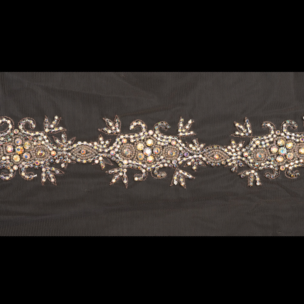 Silver/Champagn Fancy Beaded Trim