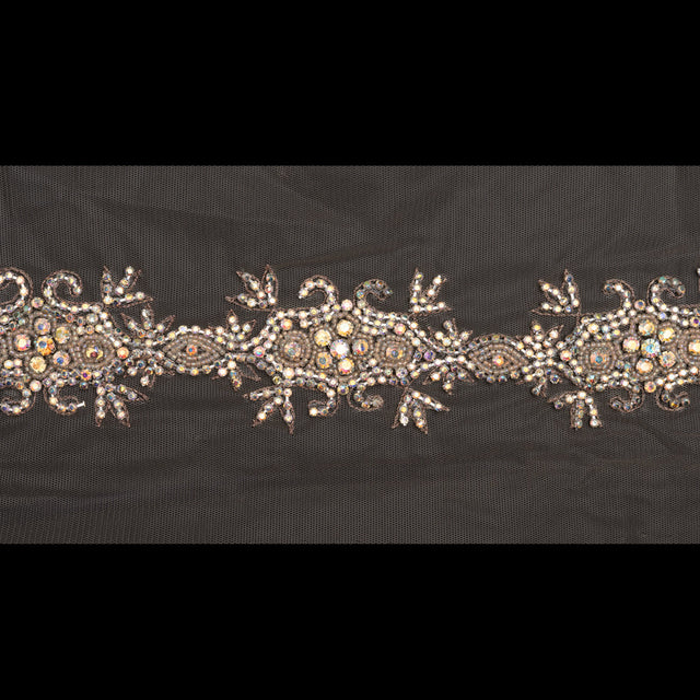 Silver/Champagn Fancy Beaded Trim