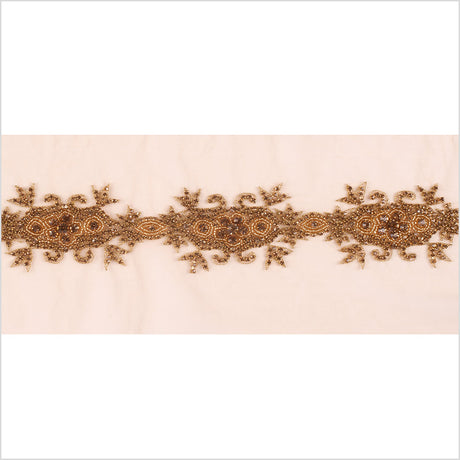 2.5" Gold/Light Colorado Topaz Fancy Beaded Rhinestone Trim