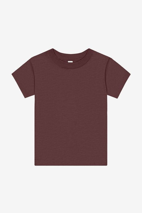 Bella Canvas 3001T Airlume Combed And Ring-Spun Cotton Jersey Fabric - HTR Maroon, Crew Neck, Toddler Short Sleeve (1 Unit)
