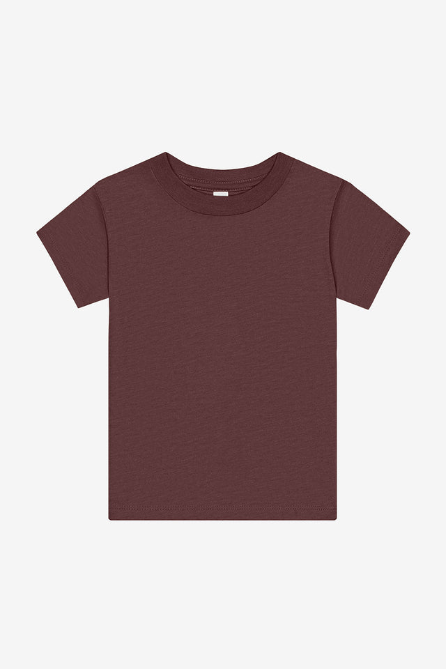Bella Canvas 3001T Airlume Combed And Ring-Spun Cotton Jersey Fabric - HTR Maroon, Crew Neck, Toddler Short Sleeve (1 Unit)