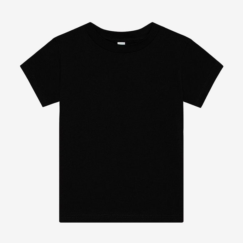 Bella Canvas 3001T Airlume Combed And Ring-Spun Cotton Jersey Fabric - Black Crew Neck Short Sleeve, 2T-5T (1 Piece)