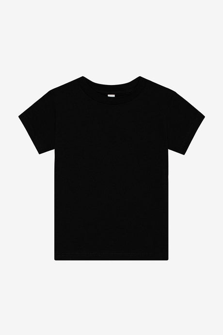 Bella Canvas 3001T Airlume Combed And Ring-Spun Cotton Jersey Fabric - Black Crew Neck Short Sleeve, 2T-5T (1 Piece)