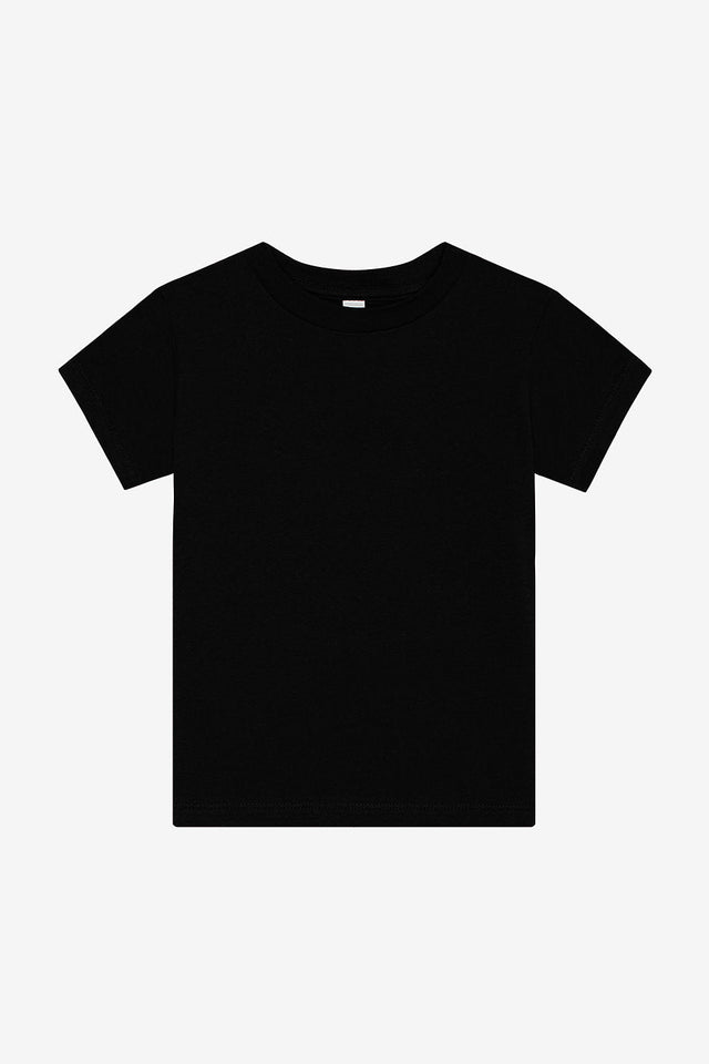 Bella Canvas 3001T Airlume Combed And Ring-Spun Cotton Jersey Fabric - Black Crew Neck Short Sleeve, 2T-5T (1 Piece)